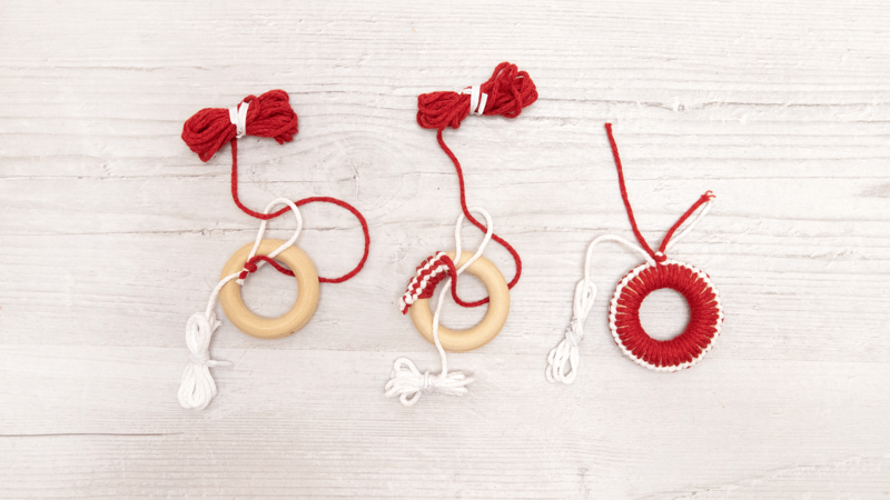 Makramee-Christbaumschmuck - Schritt 1