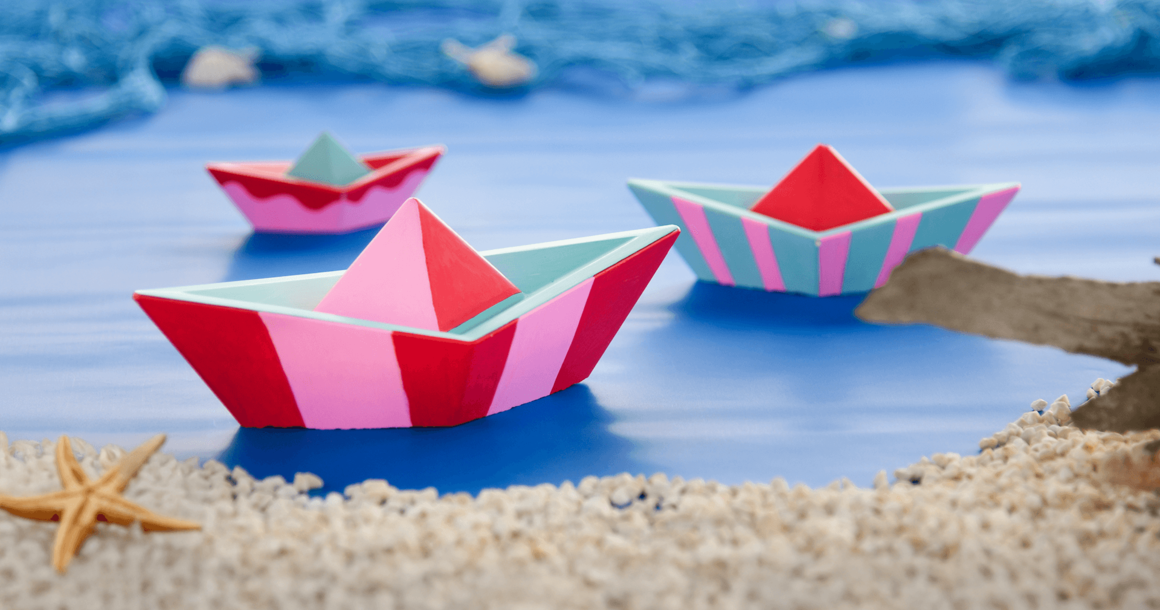 Retro-Boote im Origami Look
