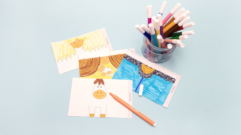 Krippe aus Papierrollen - Schritt 1