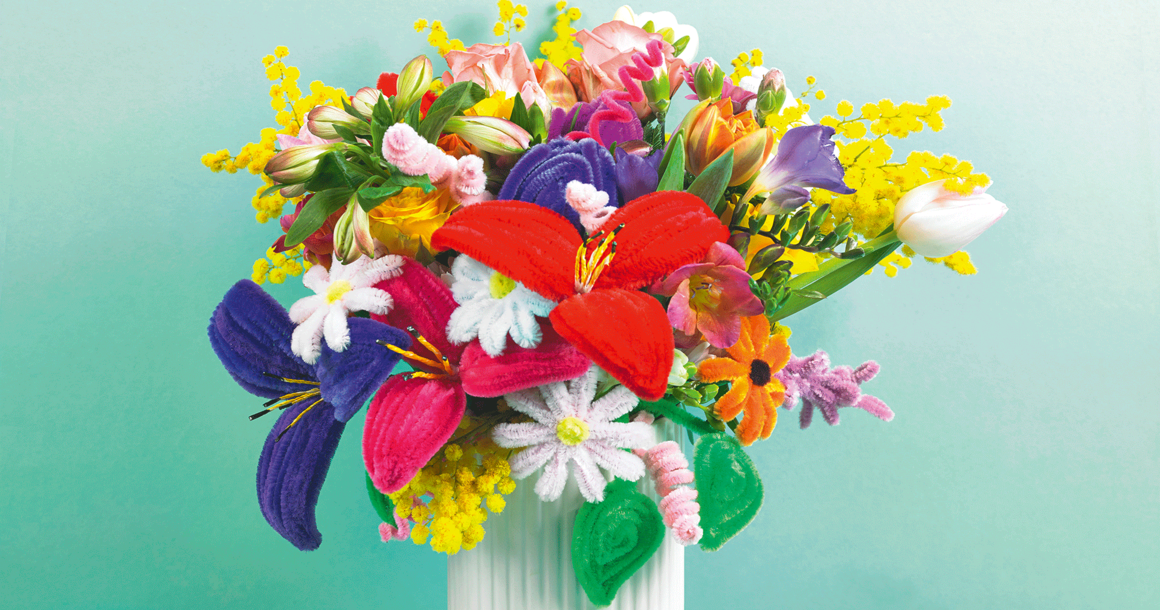 Chenilledraht Blumenstrauß