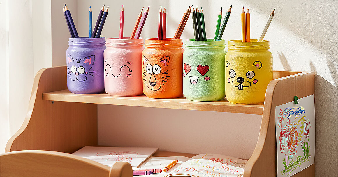 Stifte-Zuhause im Einmachglas