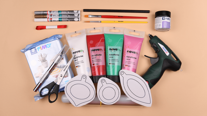 Christbaumornamente aus FIMO mit Foto - Bastelmaterial