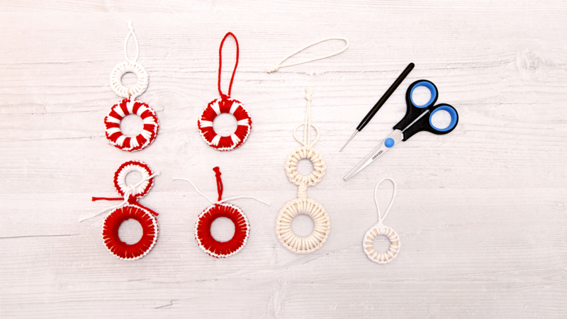 Makramee-Christbaumschmuck - Schritt 3