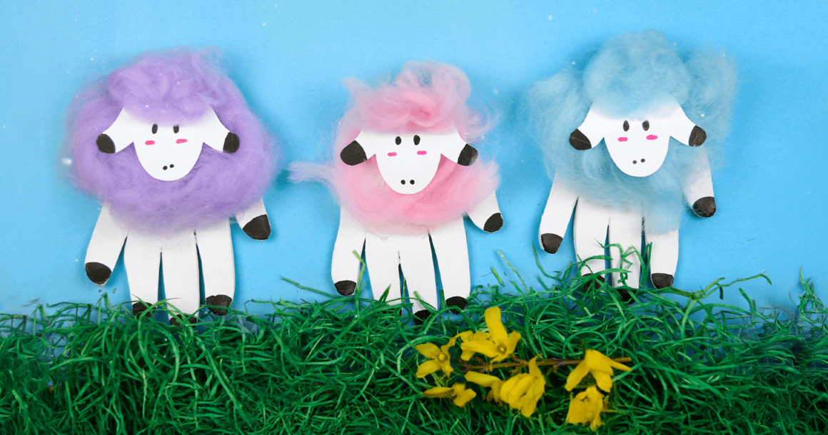 Schafe aus Handabdruck