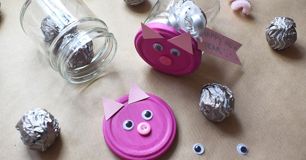 Glücksschwein aus Einmachglas