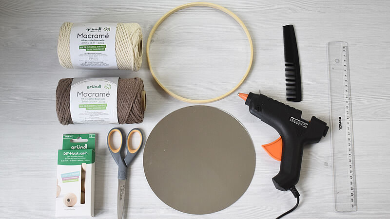 Upcycling_Makramee-Spiegel - Material