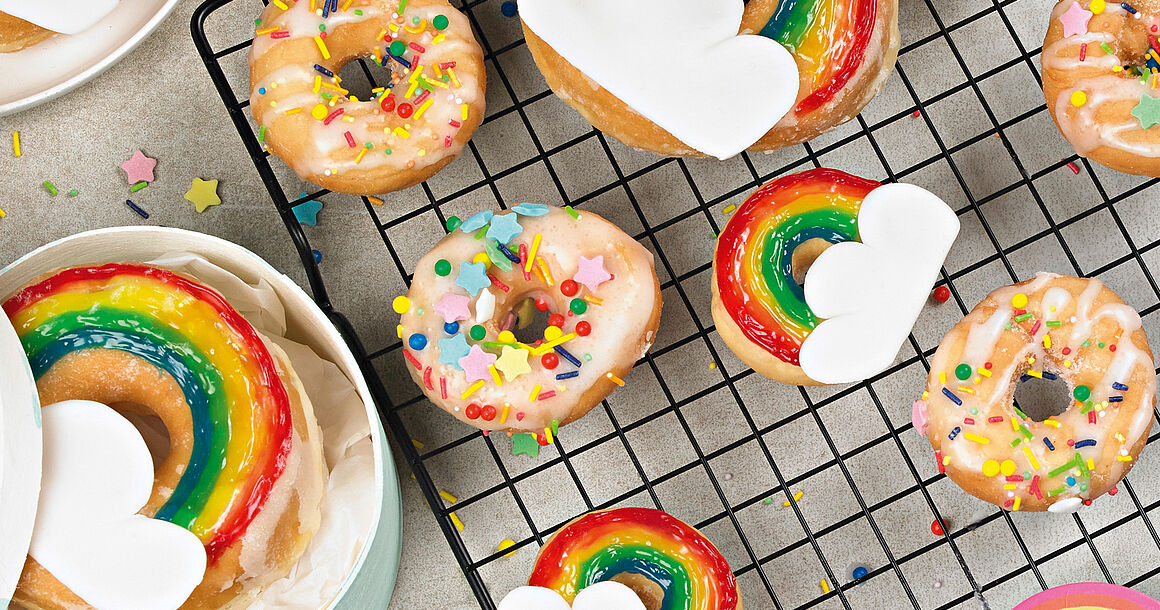 Donuts in Regenbogenoptik
