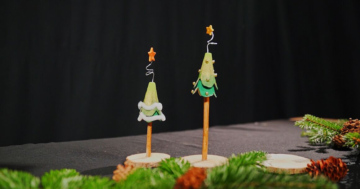 Dekotannen aus Eierkarton