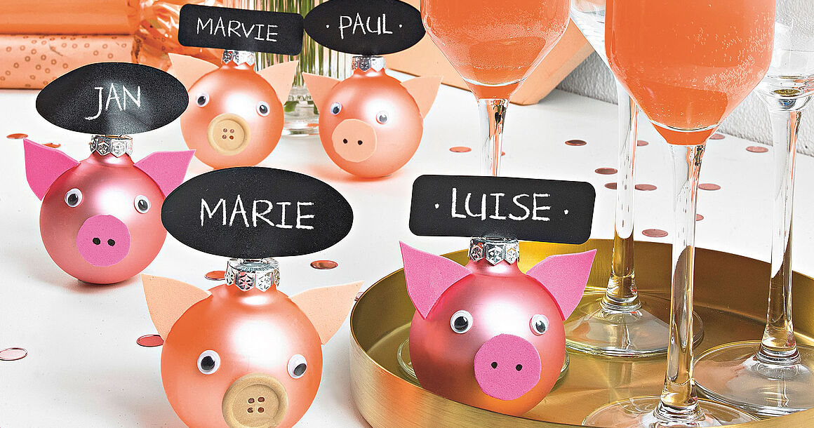 Schweinchen-Namensschilder