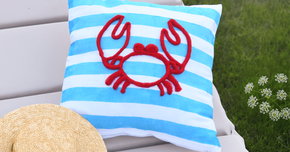 Kissen mit Krabbenmotiv