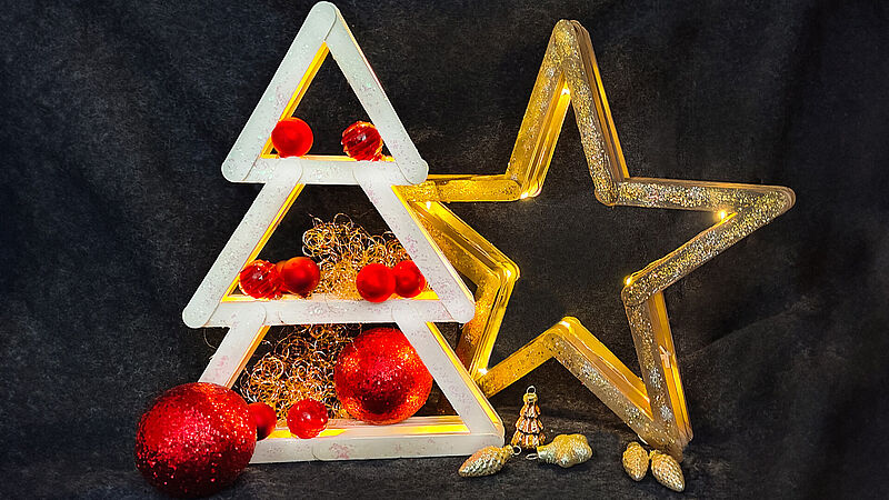 Glitzerbaum und Stern - Schritt 10