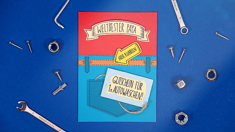 Gutscheinkarte zum Vatertag - fertig