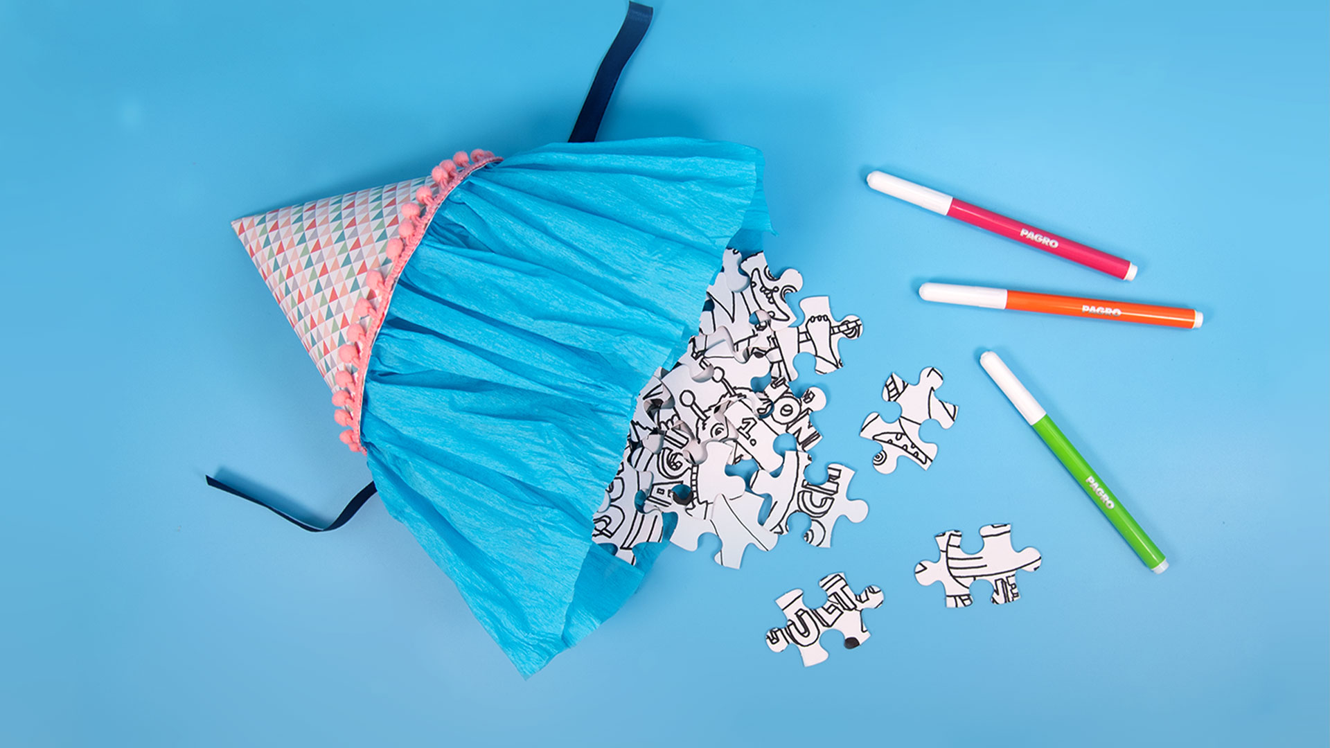 kleine Schultüte mit DIY Puzzle - fertig