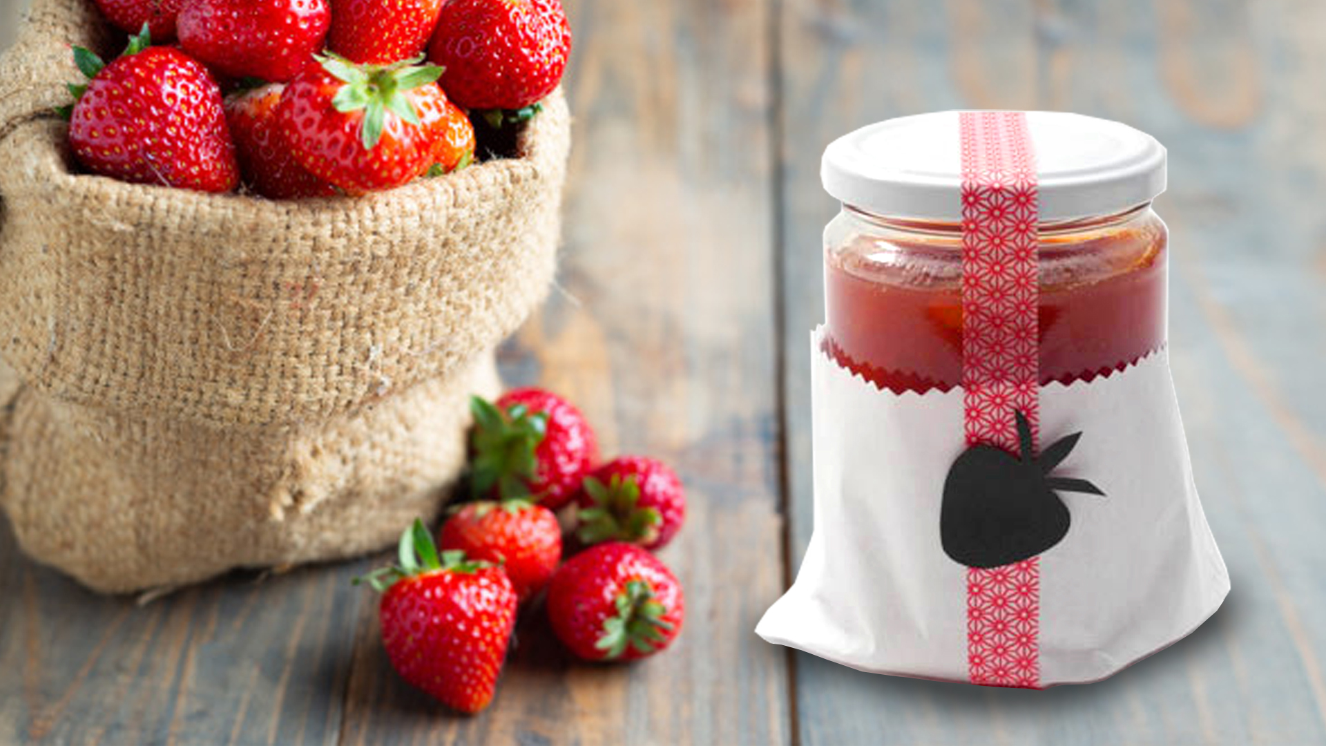 Erdbeer-Marmeladenglas
